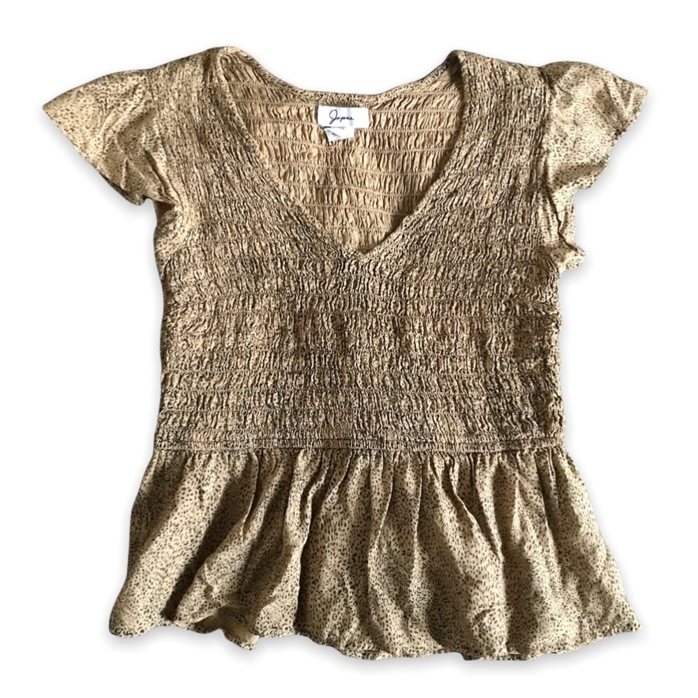 Yellow Spotted Ruffle Top